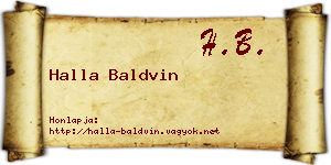 Halla Baldvin névjegykártya